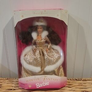 Barbie Special Edition in Gold and White Gown WINTER FANTASY 1995